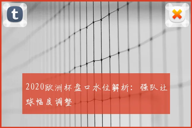 2020欧洲杯盘口水位解析:强队让球幅度调整